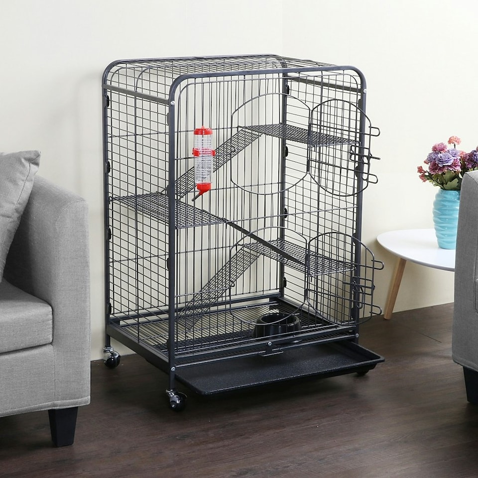 image 1 of Yaheetech 93.5 cm Tall 4-Tier Rolling Large Ferret Cage
