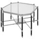 image 2 of Stylish Silver Metal Coffee Table With Black Legs, Octagonal Design Decorative Coffee Table For Livingroom Silver