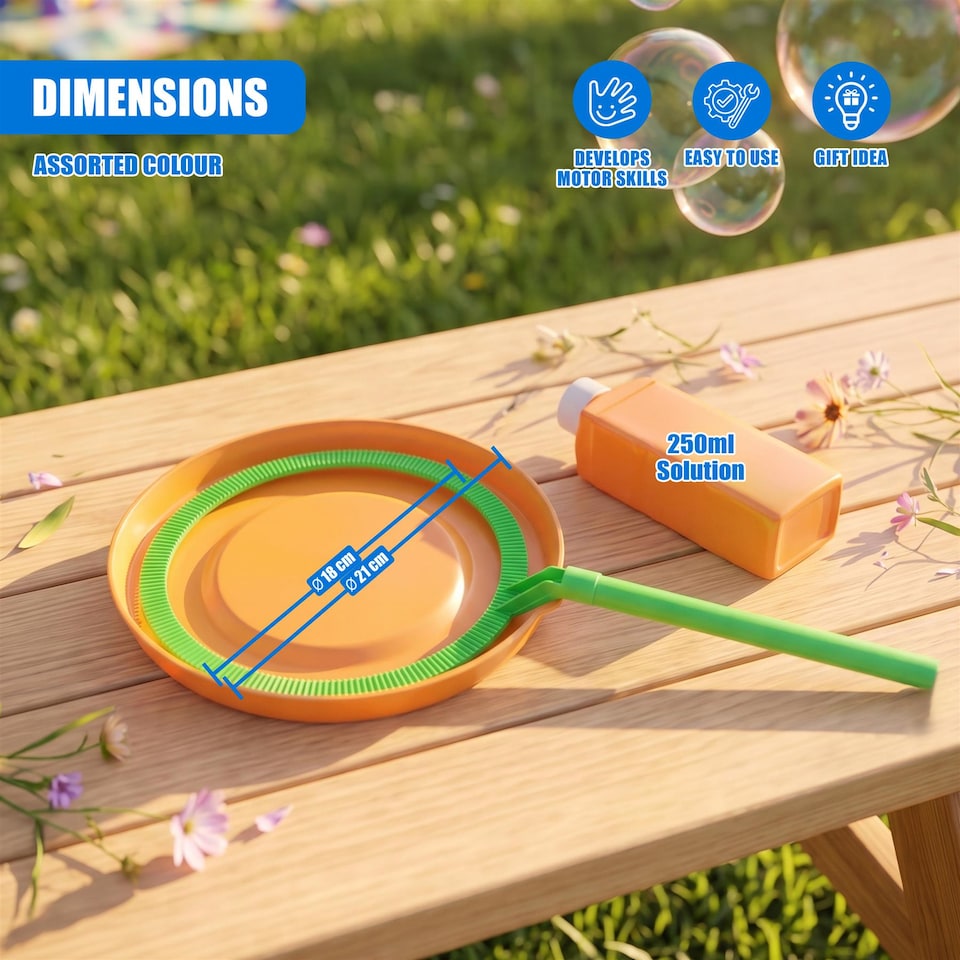 image 1 of The Magic Toy Shop Giant Bubble Kit with Dip Tray, Wand & 250ml Solution