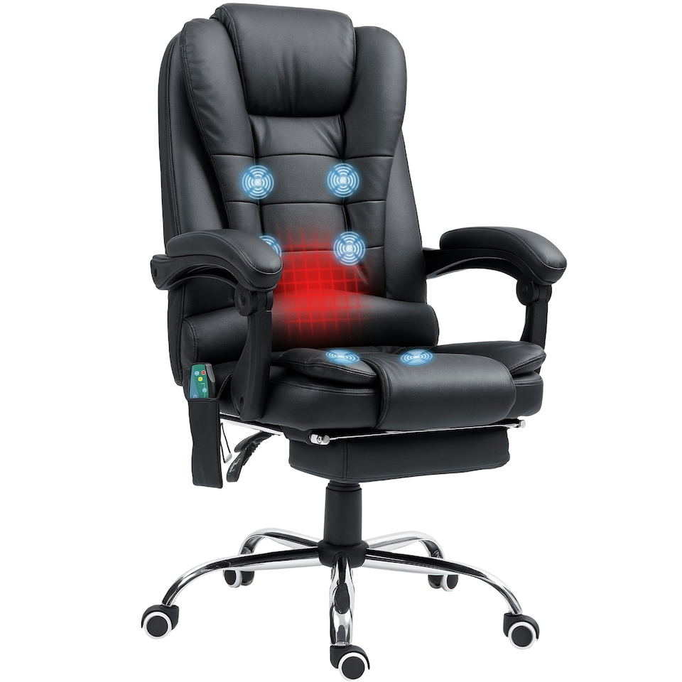 image 1 of Vinsetto Ergonomic Heated 6 Points Vibration Massage Executive Chair Black