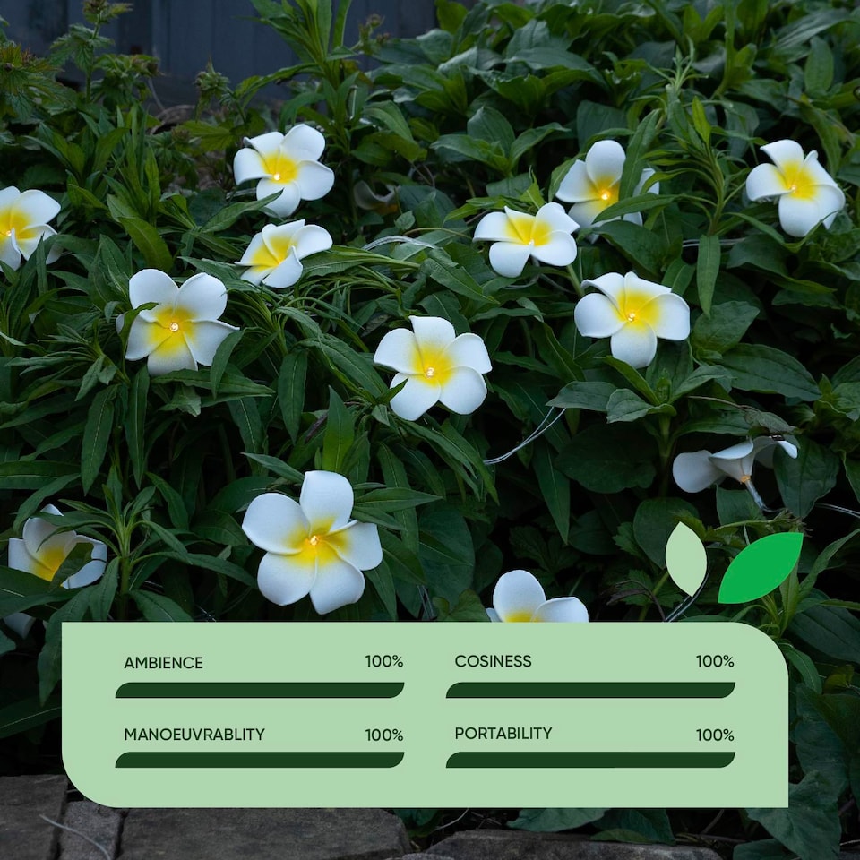 image 1 of Gardenwize 2m Solar Flower LED String Lights Outdoor