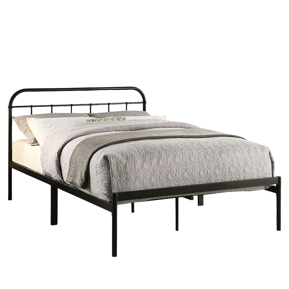 image 1 of Aldbury Modern Traditional Style Black Metal Bed Frame (Small Double) | Black | Black | Small Double