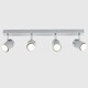 image 3 of ValueLights Modern 4 Way Gloss Grey And Silver Chrome Straight Bar Ceiling Spotlight