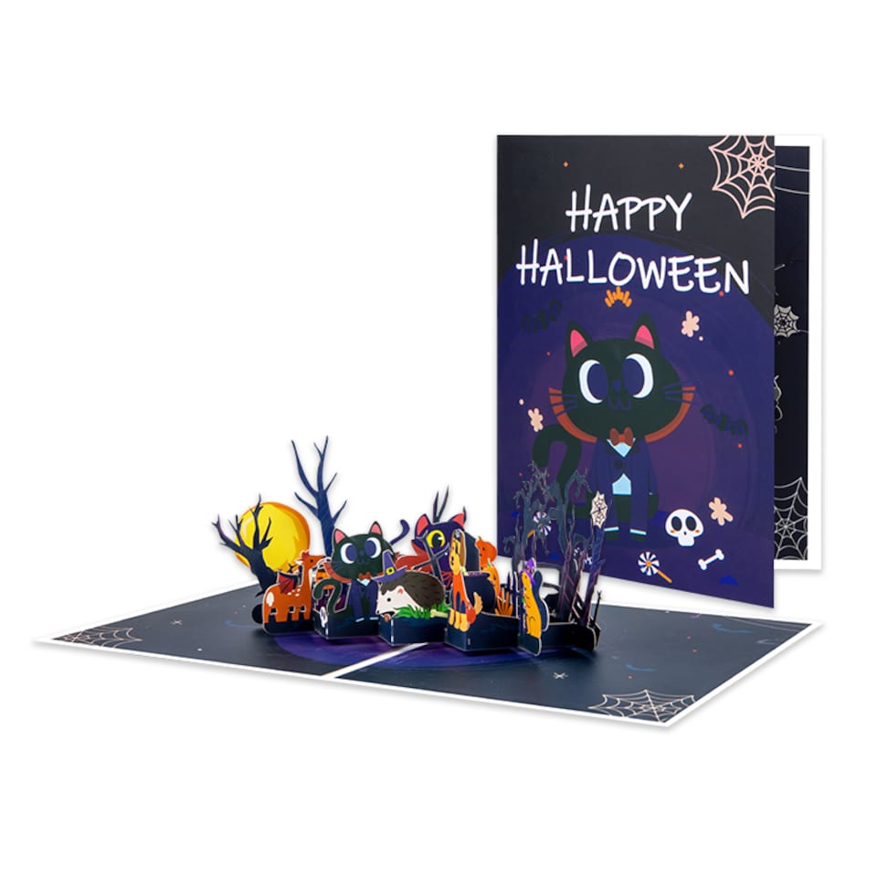 image 1 of Spooky Squad Monster Animal 3D Pop Up Halloween Card
