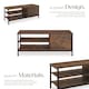 image 3 of TV Stand Durban - lowboard cabinet with 3 shelves, cupboard section with door | Brown | Industrial wood dark, rustic | 110 x 40 x 45,50 cm | 1