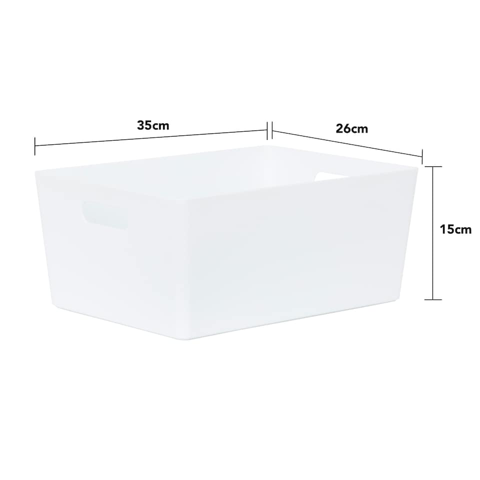 image 1 of Wham Studio 5 x 11.5L Rectangular Plastic Storage Baskets Ice White White