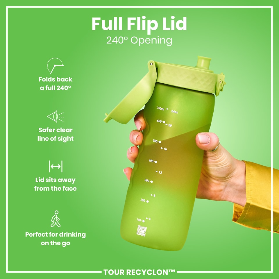 image 1 of Leak Proof Water Bottle, BPA Free, 750ml (24oz) | Green | Green | One Size