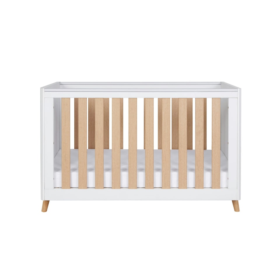 image 1 of Tutti Bambini Fika Mini Cot Bed - White/Light Oak