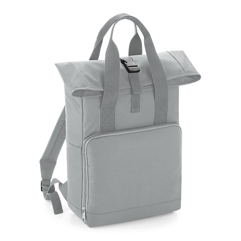 image 1 of BagBase Twin Handle Roll-Top Backpack - Light Grey - One Size