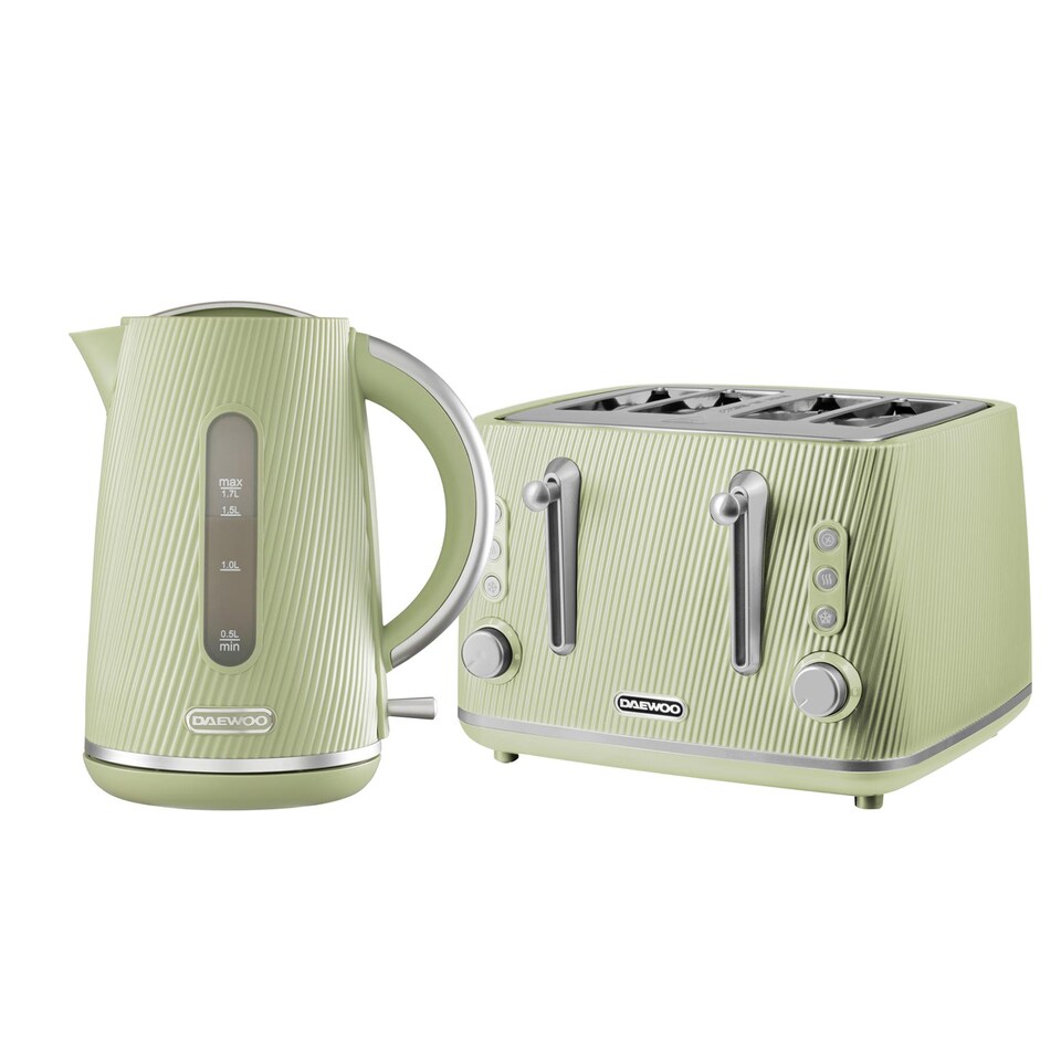 image 1 of Daewoo Cascade Matching Kettle and 4 Slice Toaster Set 1.7L 3KW