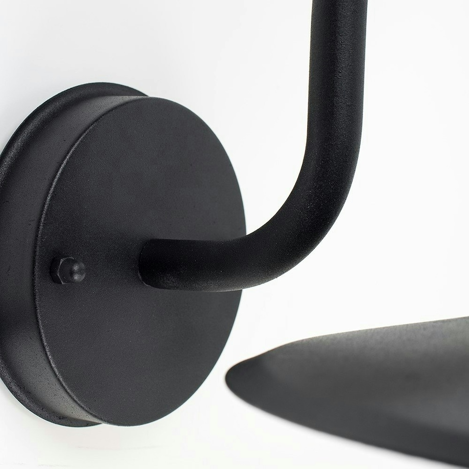 image 1 of ValueLights Lynton Swan Neck Matte Black Wall Light and LED Bulb Black