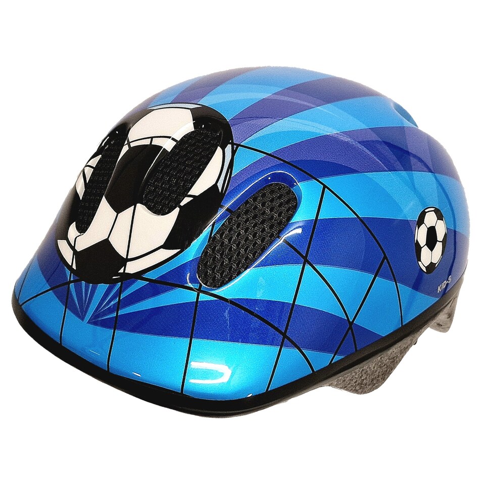 image 1 of Sport Direct Kids/Childs Boys Scooter/Bike/Bicycle Helmet S 52-57cm - Football Design | Blue