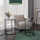 image 5 of 2 Piece Round Nesting Side Tables Set Tempered Glass Top Metal Leg Coffee Tables | Multi | Black Legs White Glass