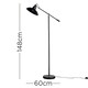 image 3 of ValueLights Civic Matte Black Floor Lamp and LED Bulb