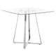 image 1 of Interiors By Premier Modern Glass Square Dining Table, Sturdy Dining Table For Entertaining Guests, Minimalist Open Base Table Silver