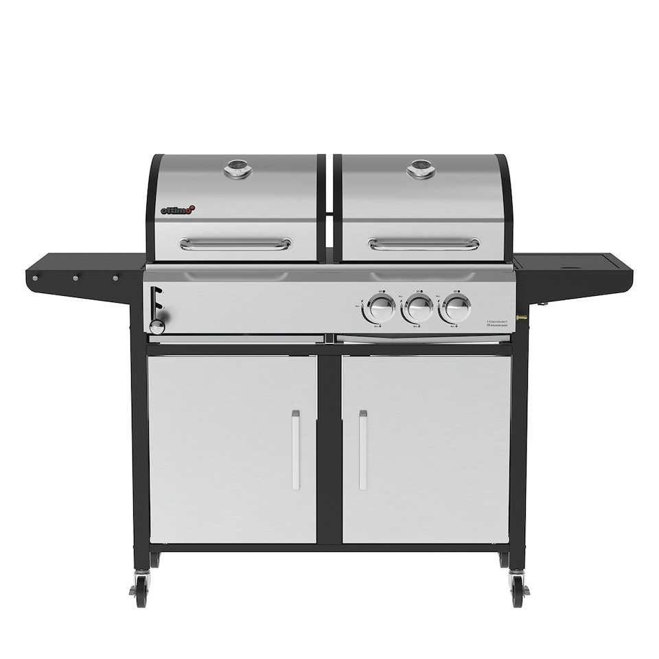 image 1 of Charles Bentley 2+1 Burner Gas & Charcoal Grill BBQ 147.5 x 52 x 110cm