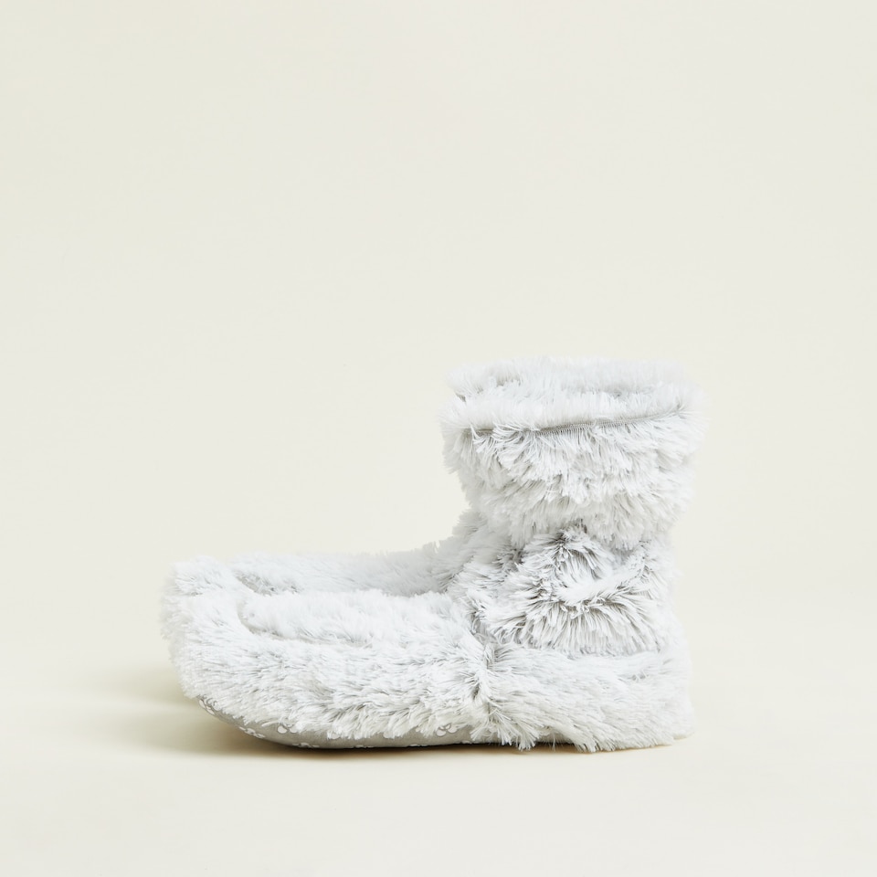 image 1 of Warmies Microwavable Boots Marshmallow Grey