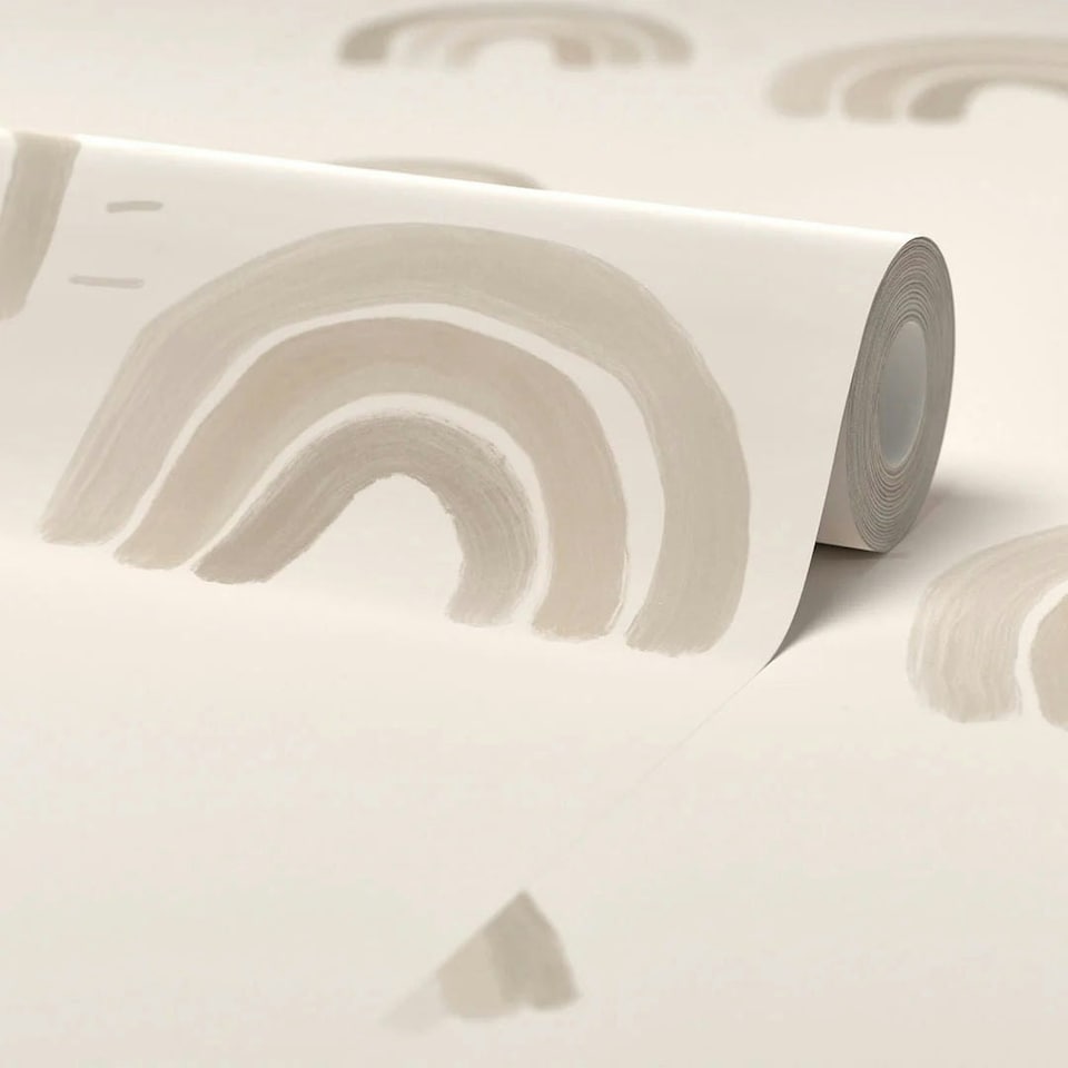 image 1 of Painting Rainbows Wallpaper in Neutral Multi