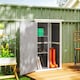 image 2 of Outsunny Wooden Garden Shed, Outdoor Storage Small Shed with 2 Shelves, Sloped Roof and Bolt Latch, Compact Utility Tool Cabinet Organiser for Yard Patio Garage, 75 x 56 x 115 cm, Grey