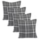image 1 of OHS 4 x Winsford Woven Check Printed Cushion Covers, 45x45cm - Charcoal