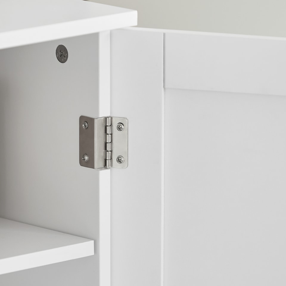 image 1 of SoBuy Under Sink Bathroom Cabinet with 2 Doors and Adjustable Shelf, White, 23.6x11.8x23.6 inches, 9.7 kg - BZR18-II-W
