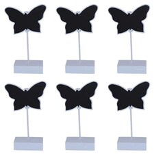 Butterfly Place Card Holder Chalk Board in White - Pack of 6