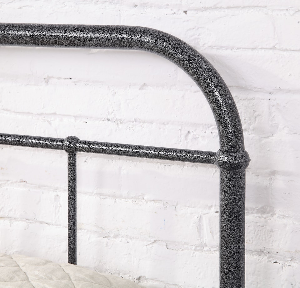image 1 of 5ft King Size Retro bed frame,black silver,metal,tube.Low foot end traditional industrial | Black | King