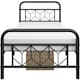 image 8 of Yaheetech 3ft Single Metal Bed Frame with Diamond Pattern Headboard, 32cm Underbed Storage, No Box Spring Needed, Black