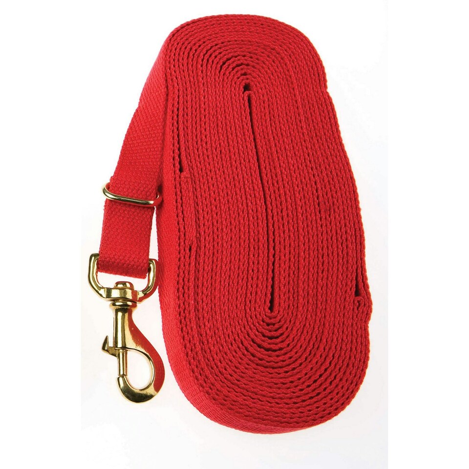 image 1 of Kincade Cotton Lunge Rein - Red - 8m