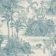 image 1 of Muriva Eden Collection Tropical Toile Wallpaper - Blue - 10m x 53cm