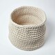 image 2 of Homescapes Natural Cotton Knitted Round Storage Basket - 42 x 37 cm | Cream | Natural | L