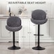 image 4 of HOMCOM Modern Bar Stools Set of 2, Swivel Counter Height Barstools | Grey | Grey | Adjustable height bar stool
