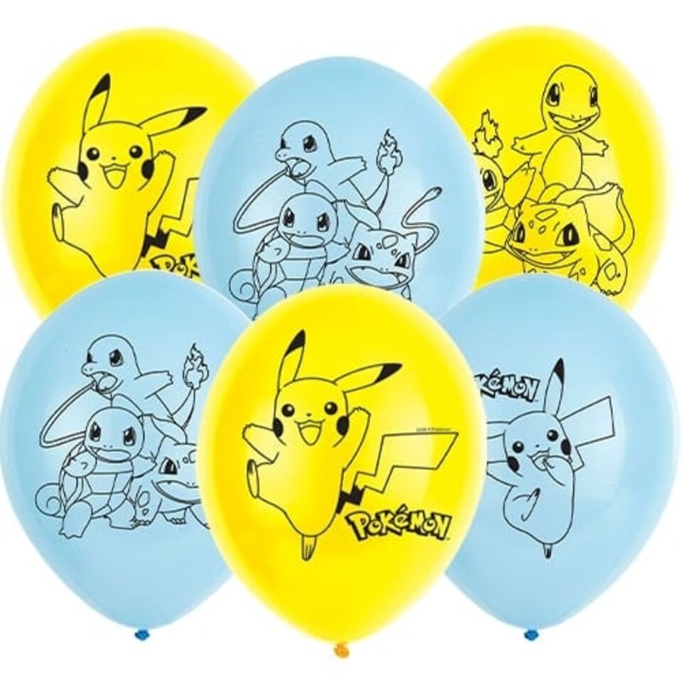 Pokemon Biodegradable Latex Helium Balloons 28cm / 11 in - Pack of 6