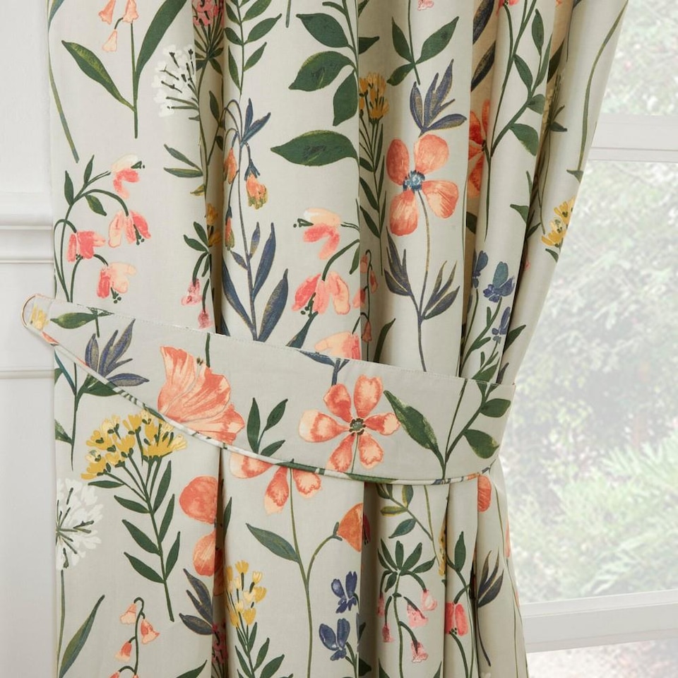 image 1 of Sundour Meadow  Ready Made Floral Pencil Pleat Curtains Multi 90x90 Inches