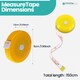 image 2 of 150cm Retractable Measuring Tape, Dual Sided Soft Round Design