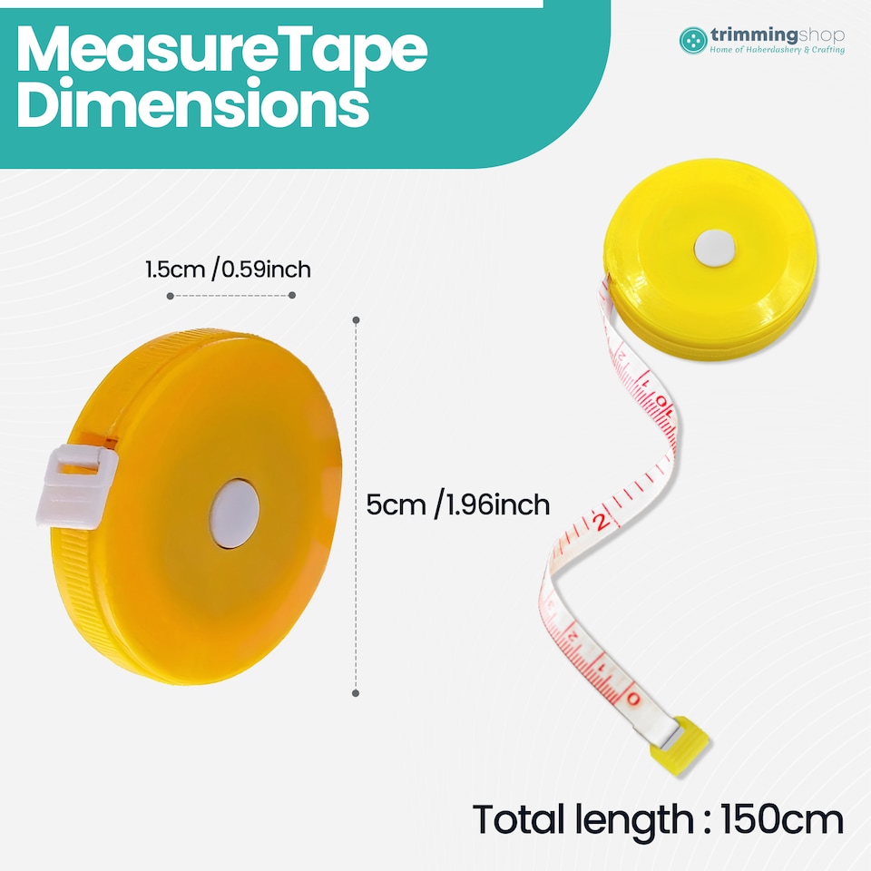 image 1 of 150cm Retractable Measuring Tape, Dual Sided Soft Round Design