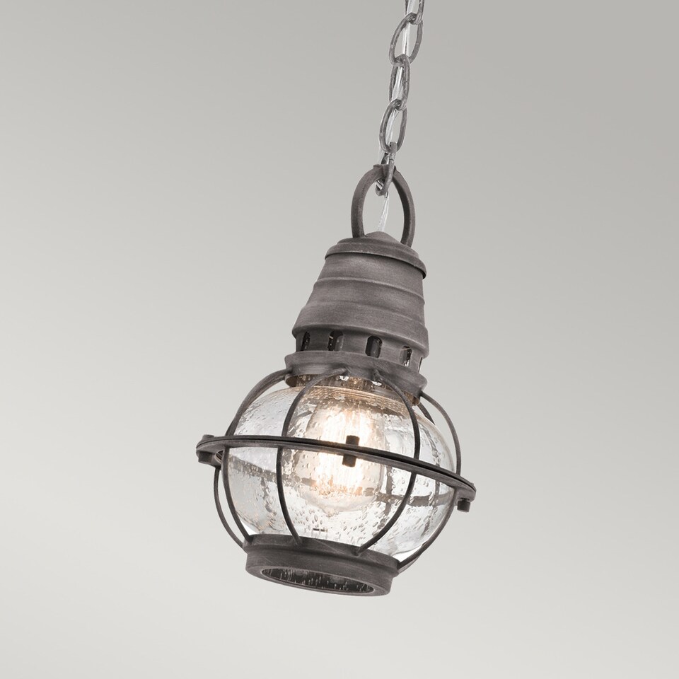 image 1 of Bridge Point 1 Light Small Outdoor Ceiling Chain Lantern Zinc IP44, E27