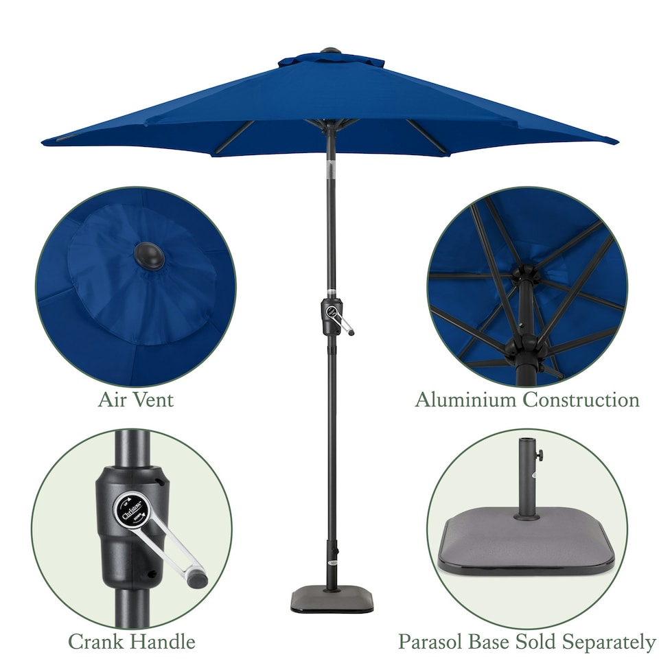 image 1 of 2.4m Crank and Tilt Parasol - Navy