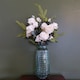 image 1 of 60cm Artificial Rose Display Glass Vase