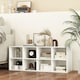 image 5 of COSTWAY 8 Grid Shoe Bench 2 in 1 Shoe Organizer Storage White White