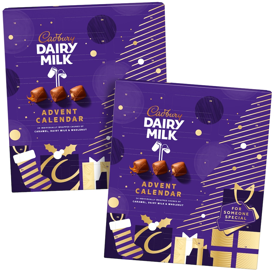 image 1 of Cadbury Dairy Milk Chocolate Chunk Advent Calendar 258g (Bundle of 2)