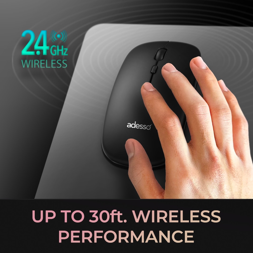 image 1 of Adesso Multi OS Wireless Scissor Switch Keyboard and Mouse