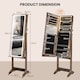 image 2 of COSTWAY Standing Jewelry Cabinet Jewelry Armoire w/ LED Lights Coffee