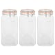 image 1 of Argon Tableware Square Glass Jars with Clip-Top Lids - 1.7L - Pack of 3