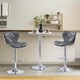 image 2 of Set Of 2 Height Adjustable 360 Swivel Barstools With Shell Backrest Dark Grey Grey
