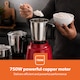 image 5 of GEEPAS 600W 3-in-1 Mixer Grinder | Stainless Steel Jars, Blades | Red