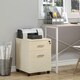 image 2 of Vinsetto 2-Drawer Locking Office Filing Cabinet 5 Wheels Rolling Storage Oak