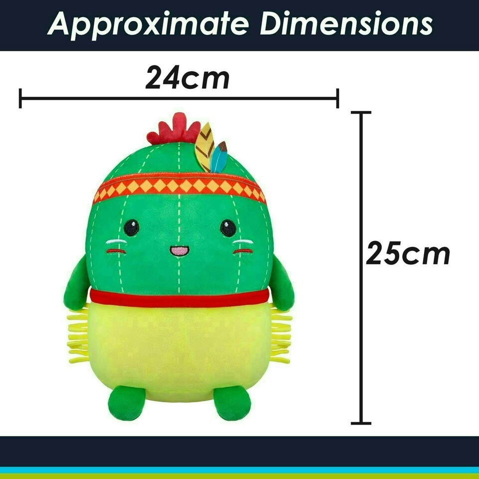 image 1 of Cactus Native American Soft Toy Cute Plushie Huggable Cuddly 25cm Green