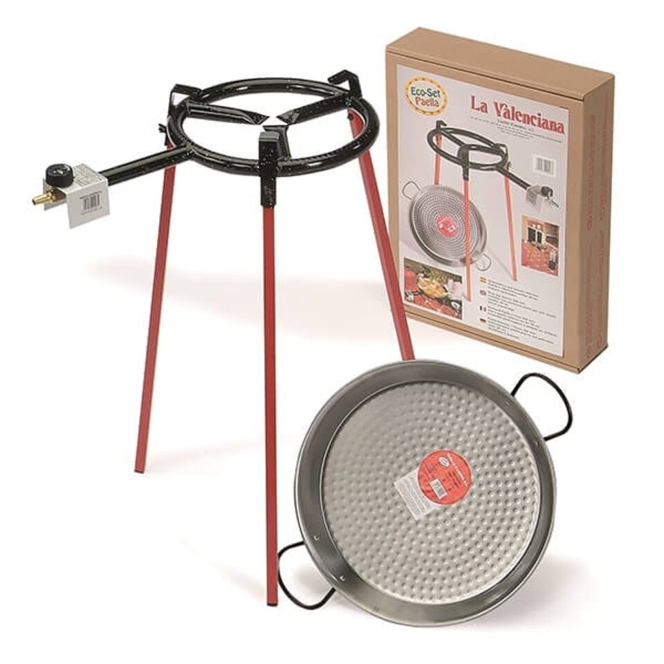 image 1 of Vaello Carbon Steel Pan 38cm Single Gas Ring Set of 3 Legs