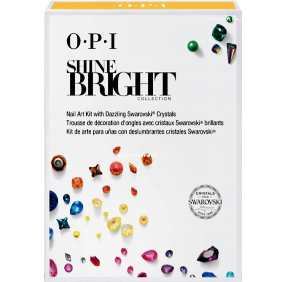 OPI Shine Bright Limited Edition Holiday Collection - Premium Swarovski Crystal Nail Art Kit Clear